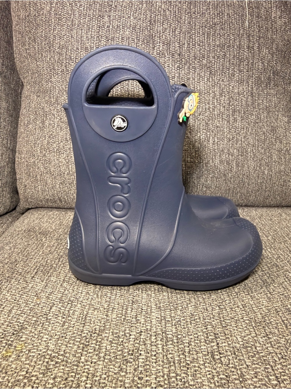 Crocs Kids Navy Handle-It Rain Boots Size C13 Waterproof Lightweight Durable